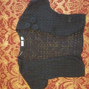 Cato girls black crochet shrug, XL (16)